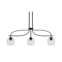 Cavella 3 Light Island Light Shown In Matte Black Finish With 6