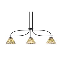 Cavella 3 Light Island Light Shown In Matte Black Finish With 7