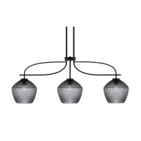 Cavella 3 Light Island Light Shown In Matte Black Finish With 9