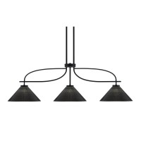 Cavella 3 Light Island Light Shown In Matte Black Finish With 12