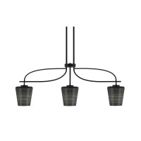 Cavella 3 Light Island Light Shown In Matte Black Finish With 6