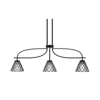 Cavella 3 Light Island Light Shown In Matte Black Finish With 7