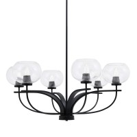 Cavella 6 Light Chandelier Shown In Matte Black Finish With 7