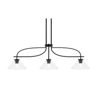 Cavella 3 Light Island Light Shown In Matte Black Finish With 10