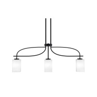 Cavella 3 Light Island Light Shown In Matte Black Finish With 4