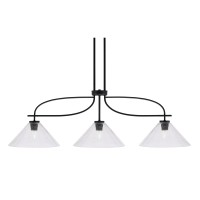 Cavella 3 Light Island Light Shown In Matte Black Finish With 12