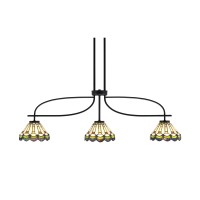 Cavella 3 Light Island Light Shown In Matte Black Finish With 7