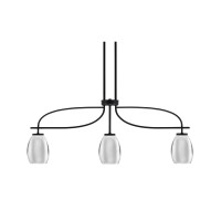 Cavella 3 Light Island Light Shown In Matte Black Finish With 5