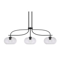 Cavella 3 Light Island Light Shown In Matte Black Finish With 10