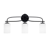 Cavella 3 Light Bath Bar Shown In Matte Black Finish With 4