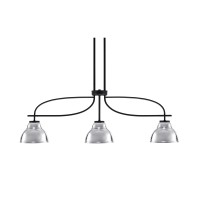 Cavella 3 Light Island Light Shown In Matte Black Finish With 7