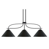 Cavella 3 Light Island Light Shown In Matte Black Finish With 14