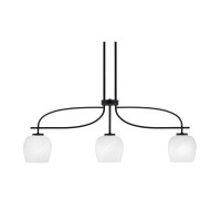 Cavella 3 Light Island Light Shown In Matte Black Finish With 6