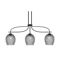 Cavella 3 Light Island Light Shown In Matte Black Finish With 7.5