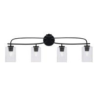 Cavella 4 Light Bath Bar Shown In Matte Black Finish With 4