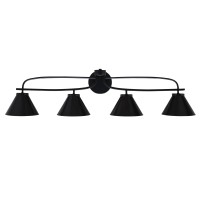 Cavella 4 Light Bath Bar Shown In Matte Black Finish With 7