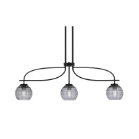 Cavella 3 Light Island Light Shown In Matte Black Finish With 6