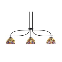 Cavella 3 Light Island Light Shown In Matte Black Finish With 7