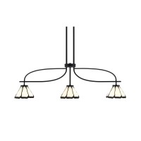 Cavella 3 Light Island Light Shown In Matte Black Finish With 7