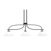 Cavella 3 Light Island Light Shown In Matte Black Finish With 10