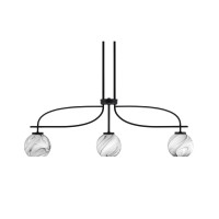 Cavella 3 Light Island Light Shown In Matte Black Finish With 5.75