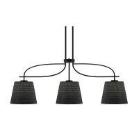 Cavella 3 Light Island Light Shown In Matte Black Finish With 10