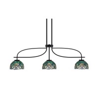 Cavella 3 Light Island Light Shown In Matte Black Finish With 7