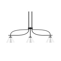 Cavella 3 Light Island Light Shown In Matte Black Finish With 7