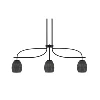 Cavella 3 Light Island Light Shown In Matte Black Finish With 5