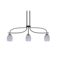 Cavella 3 Light Island Light Shown In Matte Black Finish With 5