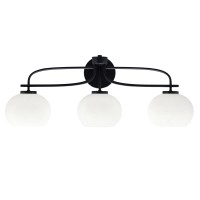 Cavella 3 Light Bath Bar Shown In Matte Black Finish With 7