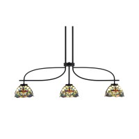 Cavella 3 Light Island Light Shown In Matte Black Finish With 7