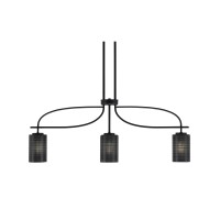 Cavella 3 Light Island Light Shown In Matte Black Finish With 4