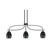 Cavella 3 Light Island Light Shown In Matte Black Finish With 5