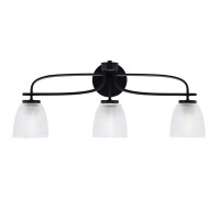 Cavella 3 Light Bath Bar Shown In Matte Black Finish With 5