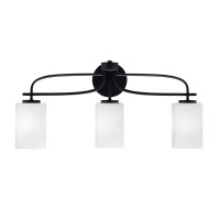 Cavella 3 Light Bath Bar Shown In Matte Black Finish With 4