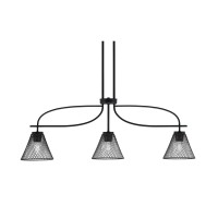 Cavella 3 Light Island Light Shown In Matte Black Finish With 7