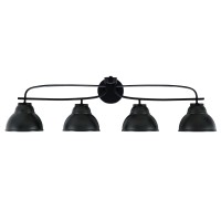 Cavella 4 Light Bath Bar Shown In Matte Black Finish With 7