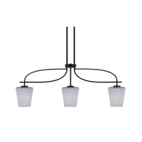 Cavella 3 Light Island Light Shown In Matte Black Finish With 6