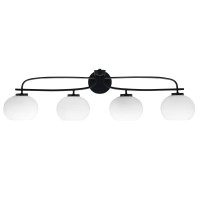 Cavella 4 Light Bath Bar Shown In Matte Black Finish With 7