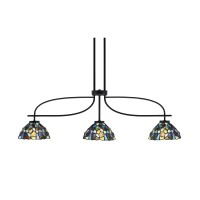 Cavella 3 Light Island Light Shown In Matte Black Finish With 7