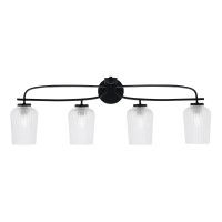 Cavella 4 Light Bath Bar Shown In Matte Black Finish With 5