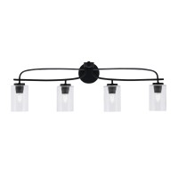 Cavella 4 Light Bath Bar Shown In Matte Black Finish With 4