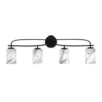 Cavella 4 Light Bath Bar Shown In Matte Black Finish With 4