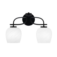 Cavella 2 Light Bath Bar In Matte Black Finish With 6