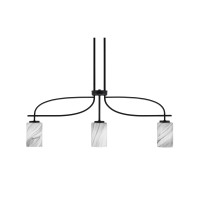 Cavella 3 Light Island Light Shown In Matte Black Finish With 4