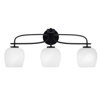 Cavella 3 Light Bath Bar Shown In Matte Black Finish With 6