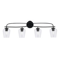 Cavella 4 Light Bath Bar Shown In Matte Black Finish With 5