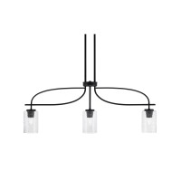 Cavella 3 Light Island Light Shown In Matte Black Finish With 4