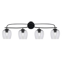 Cavella 4 Light Bath Bar Shown In Matte Black Finish With 6